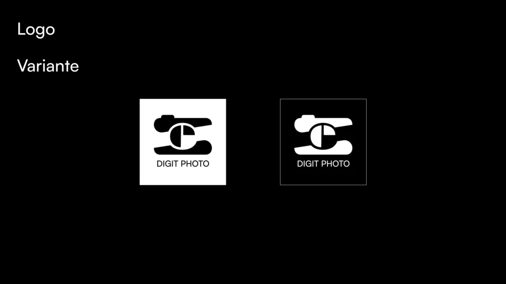 Le logo de Digit-Photo créé durant mon PFE. Le logo prend la forme d'un appareil photo.