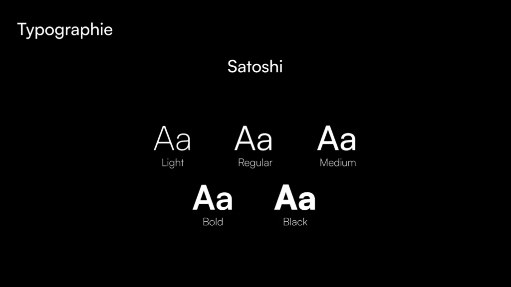 La typographie Satoshi utilisée dans le cadre de mon PFE.